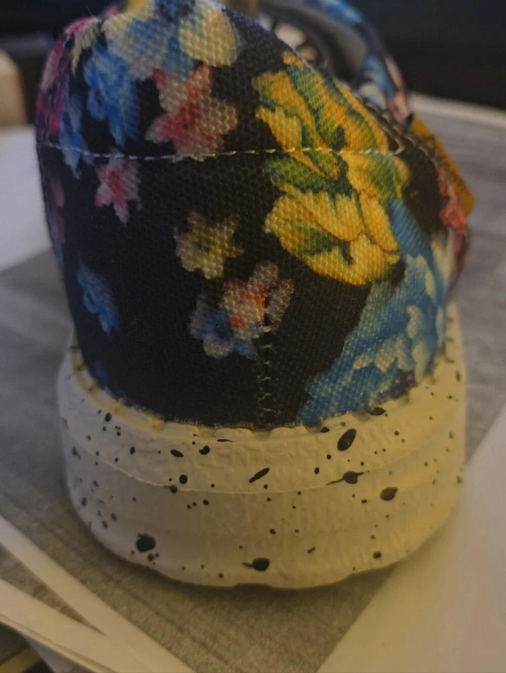 Avanti Floral Shows Black with Yellow, Blue & Pink Blooms